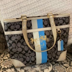 Coach signature blue/black/white Large tote